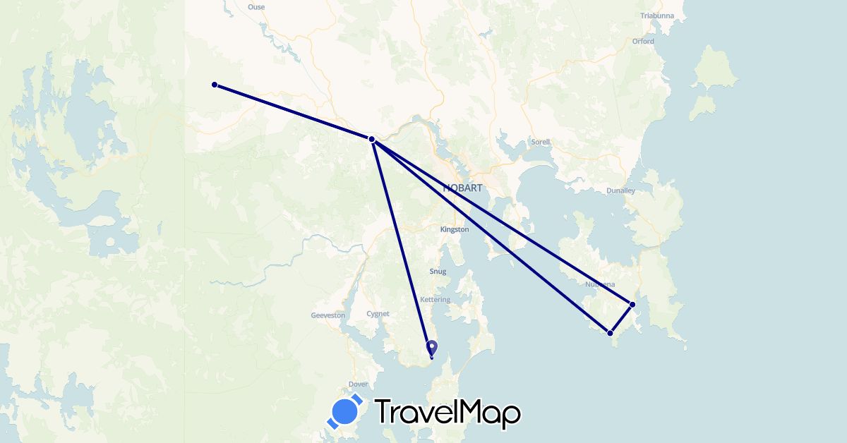 TravelMap itinerary: driving in Australia (Oceania)